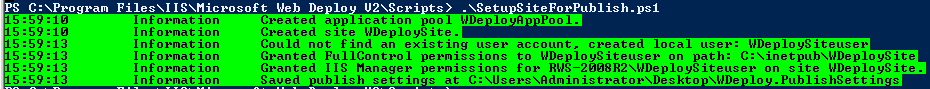 Screenshot of a Powershell console with output.