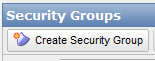 Screenshot that shows the Create Security Group button.