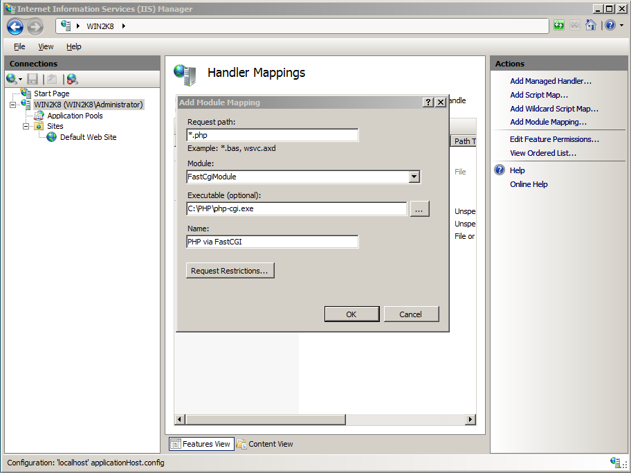 Screenshot of the Add Module Mapping dialog box. The configuration settings are shown.