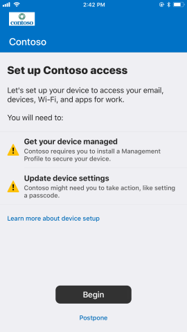 Set up company access screen. Both management and settings are currently in need of resolution.