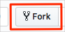 Screenshot of GitHub showing the location of the Fork button.