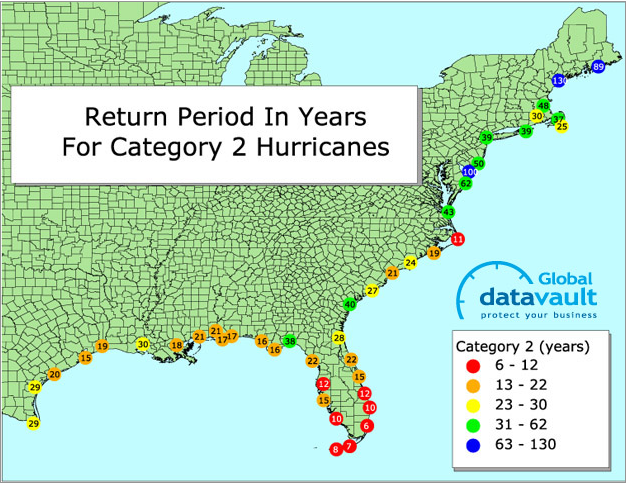 Hurricane risk map.