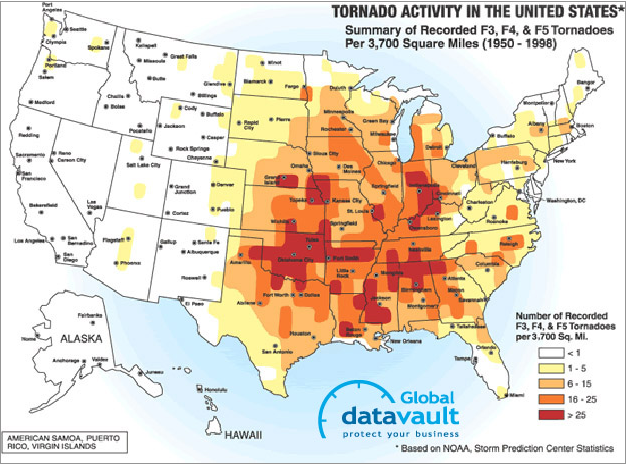 Tornado risk map.