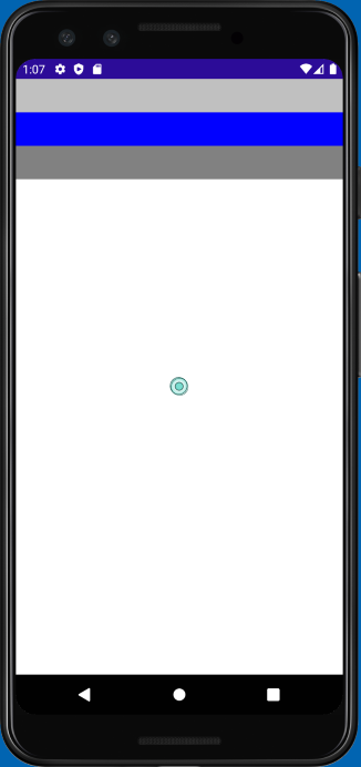 Screenshot showing three boxes stacked vertically at the top of the screen on an Android device.