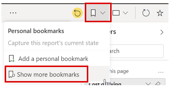 Screenshot of the bookmarks pane show more bookmarks.