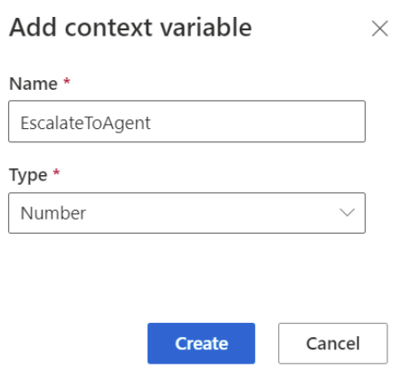 Screenshot of adding context variable details.