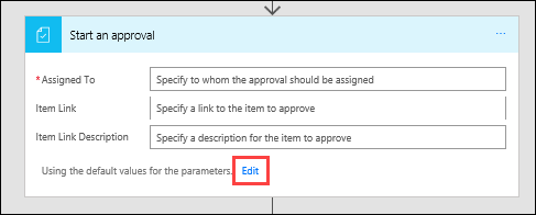 Start an approval form highilghting Edit