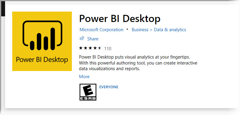 Install Power BI Desktop from Microsoft Store