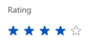 Star rating with Rating set to four stars.