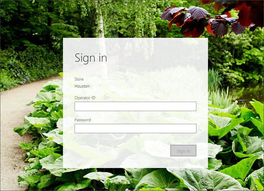 Screenshot of the Houston store sign-in page