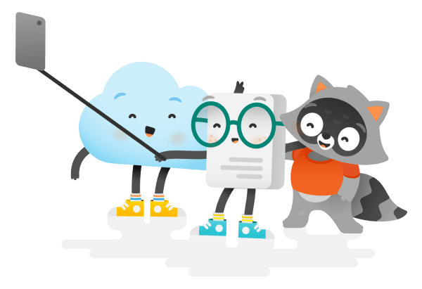 An image of the Microsoft Docs and Azure mascots taking a selfie.