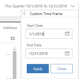 Screenshot of the Custom Time Frame settings.