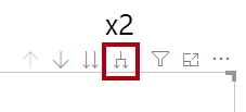 Screenshot of where to click the forked-double arrow.