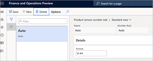 Screenshot of adding a product version number rule.