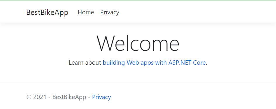 Screenshot of welcome page.