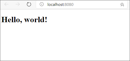 Screenshot showing a "Hello, world!" page.