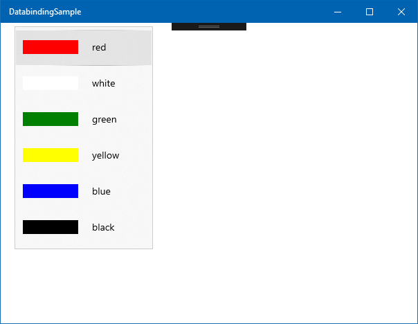 Screenshot of favorite colors app showing the color selection combo box.