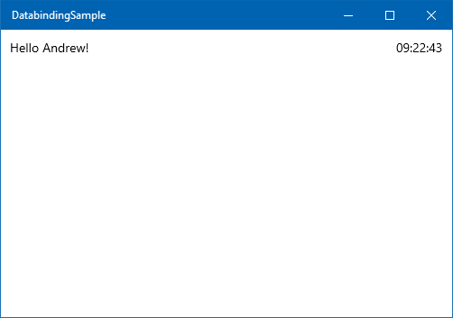 Screenshot of sample app showing "Hello Andrew!" after submitting.