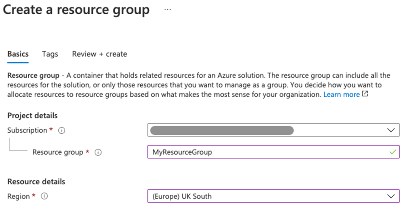 Create Resource Group