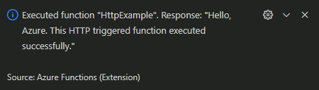 Executed function notification