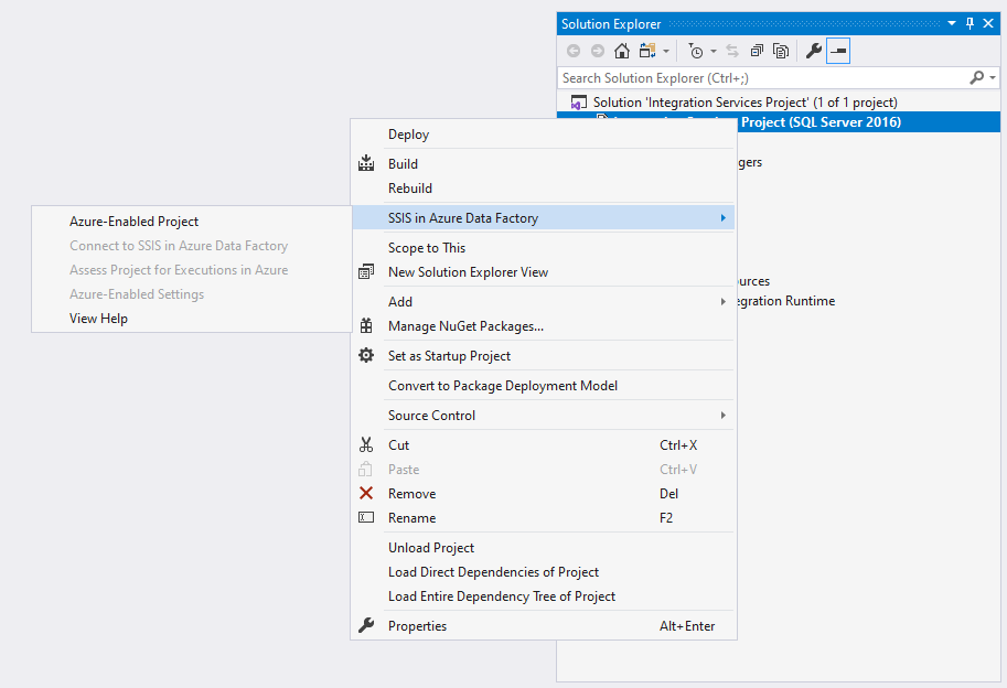 Enabling SSIS in Azure Data Factory