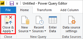 Close and Apply in Power BI