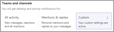 customize channel notifications from settings, notifications, teams and channels section
