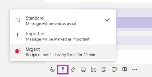 mark message priority within delivery options