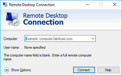 Screenshot of remote desktop screen.