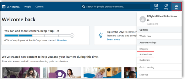 linkedin-learning-authentication-navigation-screen