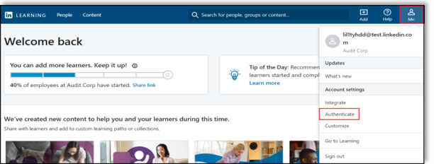 linkedin-learning-sso-authenticate-navigation-screen