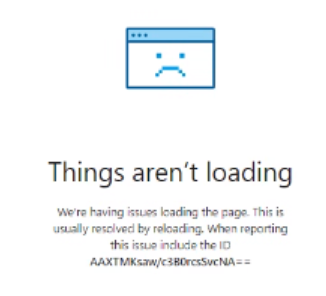 Error Message - Things aren't loading