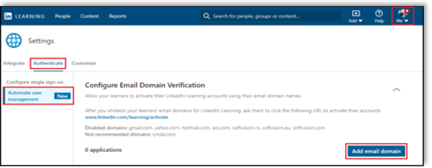 linkedin-learning-add-email-domain-screen