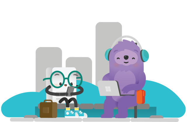 A cuddly document and a purple yeti coding