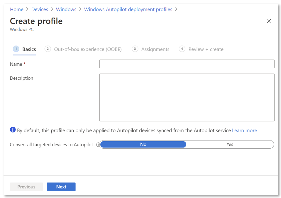 Windows Autopilot tạo Profile | VinSEP.com