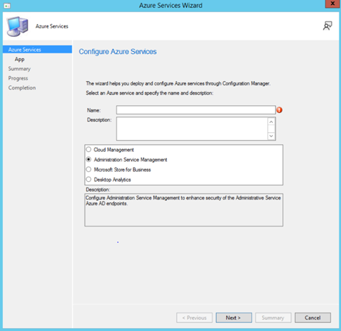 Administration Service Management Option Configuration Manager Technical Preview 2204 | Credit - Microsoft