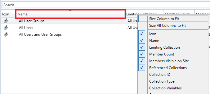 Configuration Managers add column.