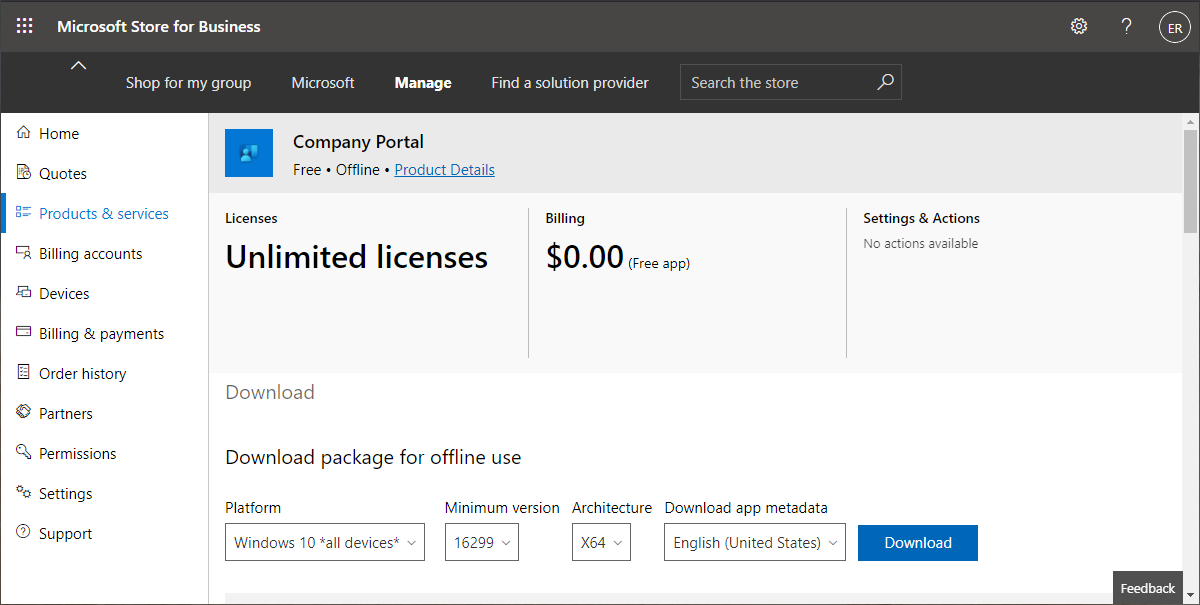 Manually add the Windows 10 Company Portal app - Microsoft ...