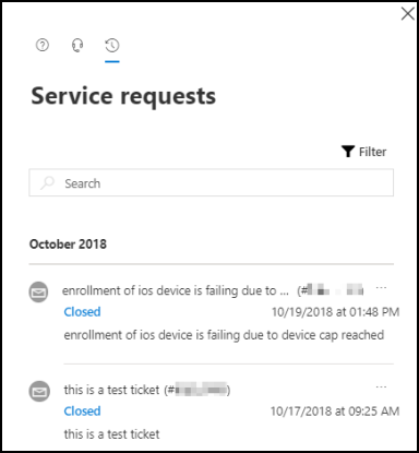 View your service request list