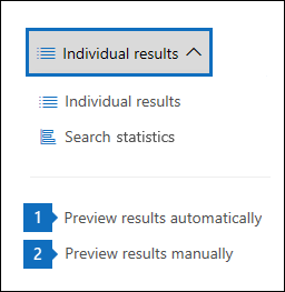 Preview search results settings