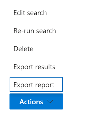 Export report option in Actions menu.