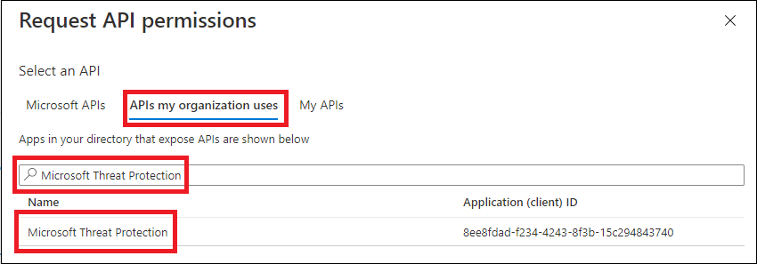 The organization's APIs usage tab in the Microsoft 365 Defender portal