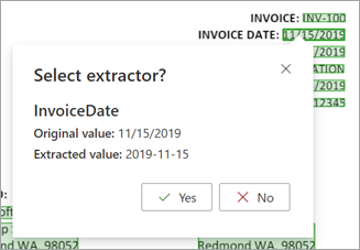 Screenshot of the Select extractor box on the extractor details page.