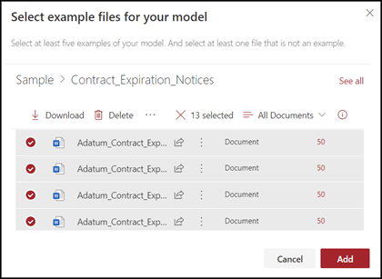 Select example files.