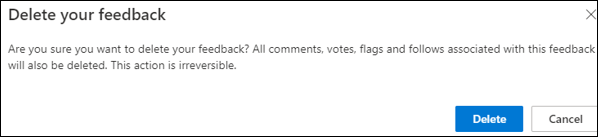 Screenshot: Option to delete feedback