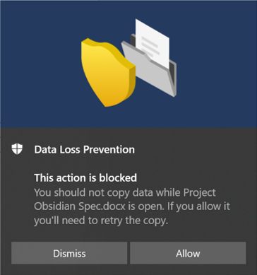 endpoint dlp client blocked override notification.