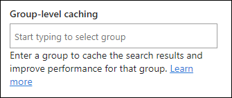 Screenshot that shows the enable caching for group option.