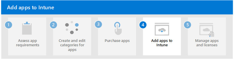 Step 4 to add apps to Intune
