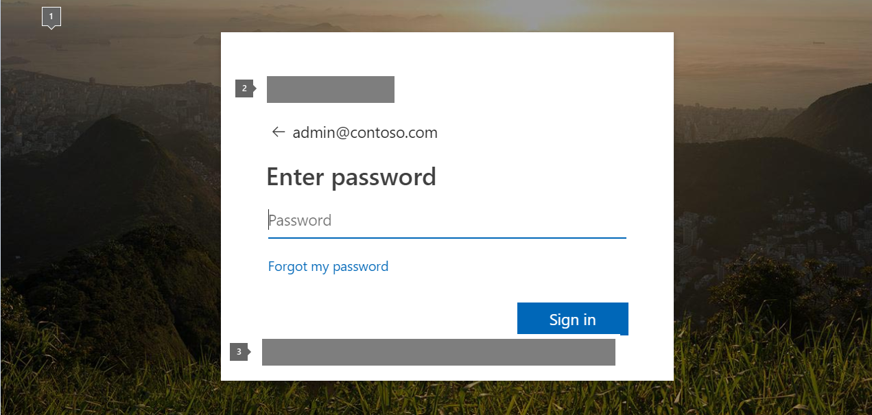 Areas of the sign-in page you can customize.