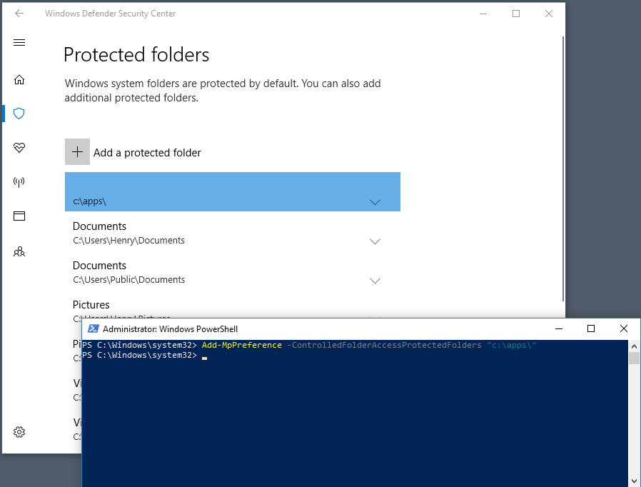The PowerShell window with cmdlet shown